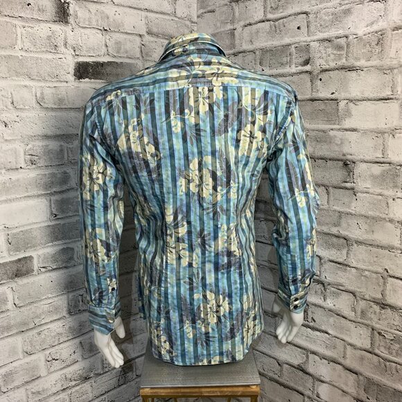 Klauss Boehler Casual Button Down Tropical Floral Print Shirt - Picture 5 of 11